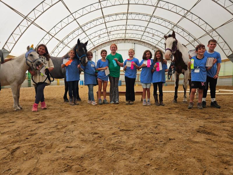 Legacy Stables - 2025 Summer Camp - Kids in Arena With Ribbons