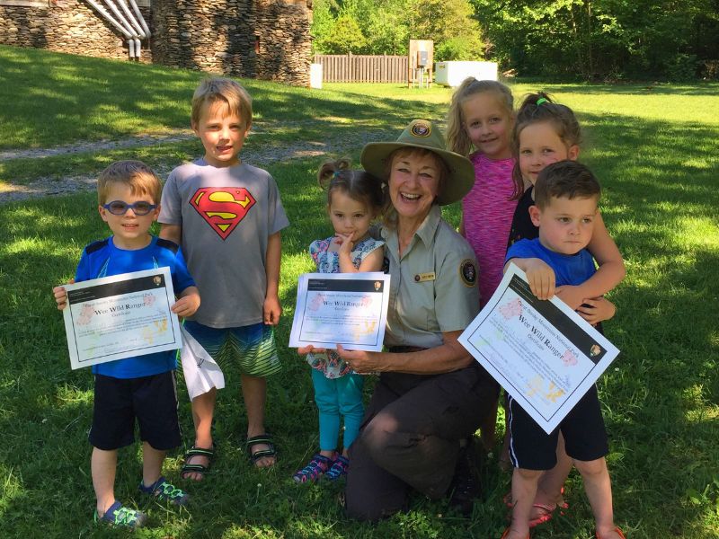 Junior Rangers and Wee Wild Rangers get their certificates at Smoky Mountains National Park