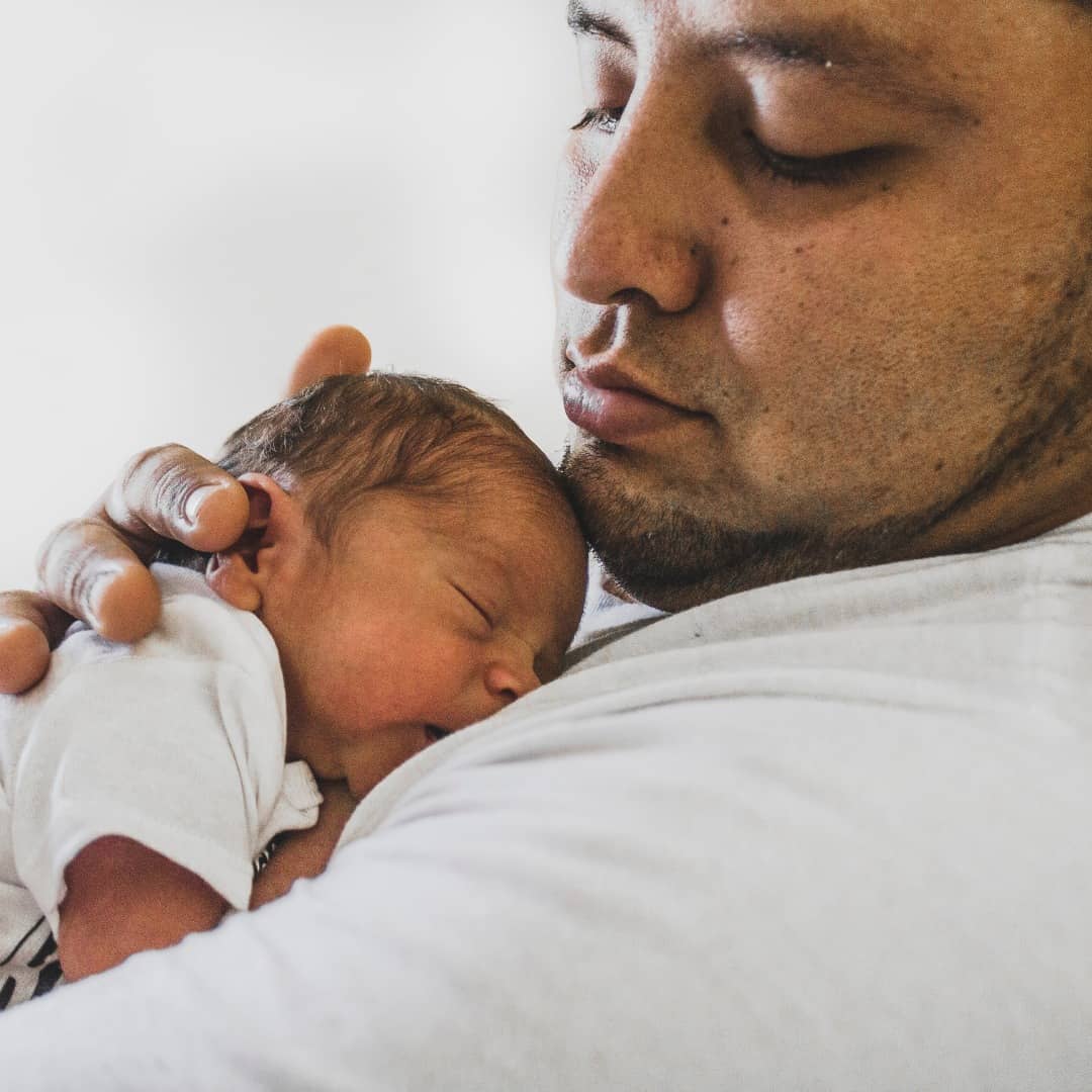 Family Futures facebook dad with newborn baby