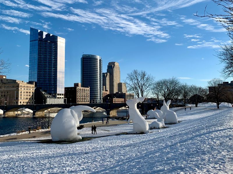 Grand Rapids, MI during World of Winter Festival 2022
