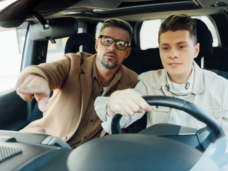 teen driving school dad and son