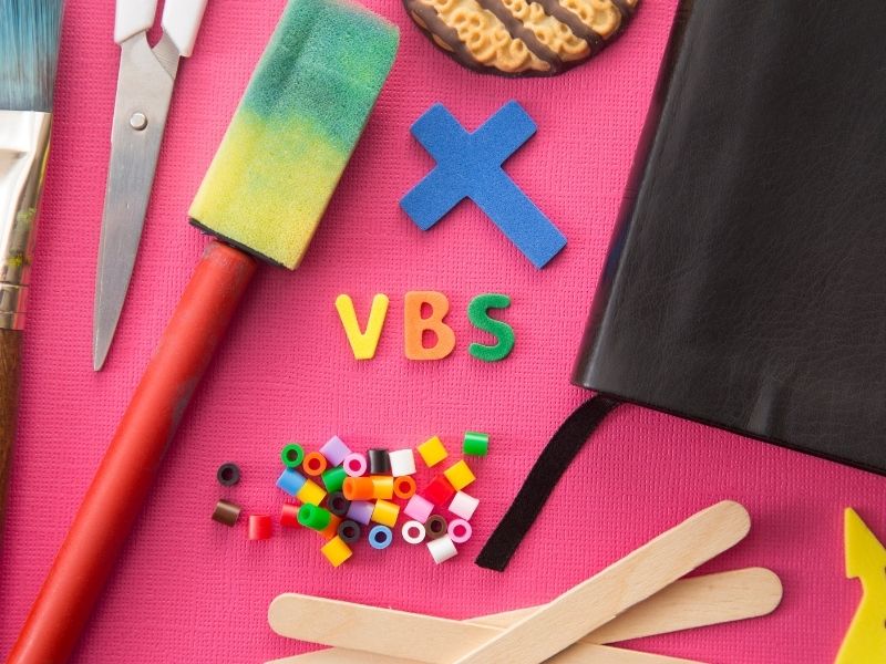 VBS supplies set up 