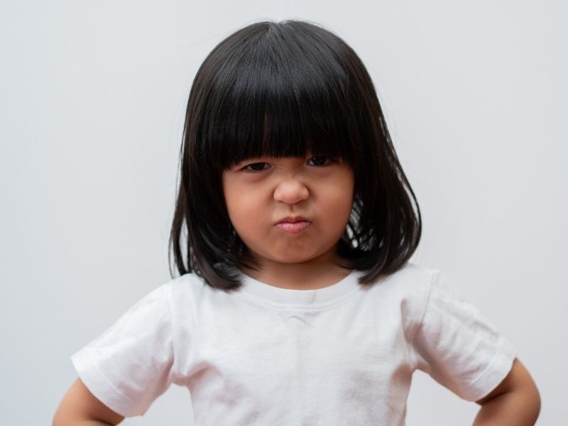 Manners For Kids Young Girl With Grumpy Face