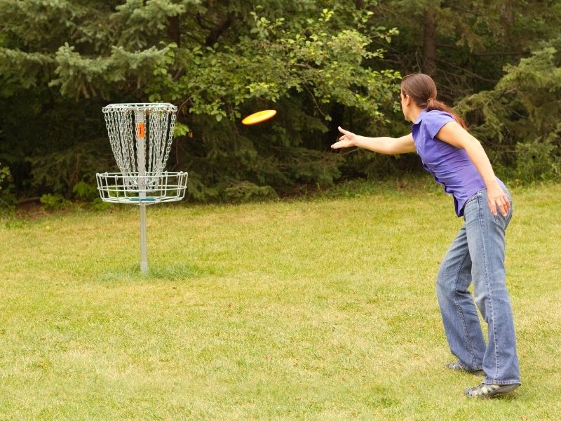 Person Playing Disc Golf 