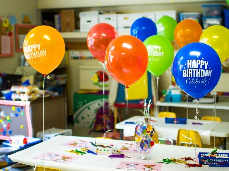 School Birthday Treats Classroom With Birthday Balloons Canva Albkdb From Getty Images