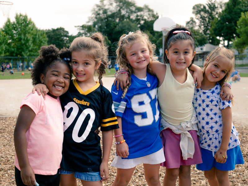 Grand Rapids Christian Schools kindergarten girls outside