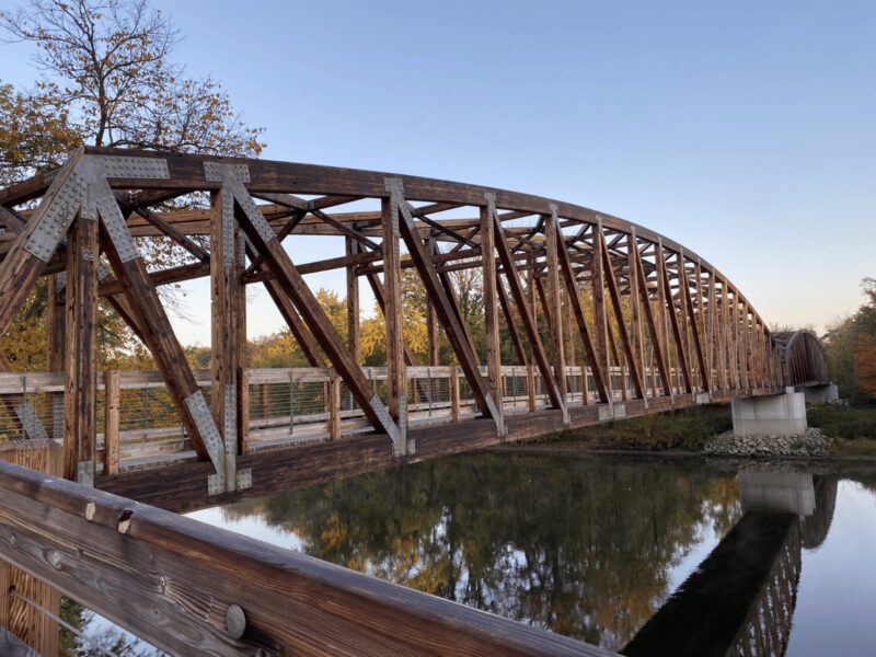 Pedestrian Bridge Lowell Grand River Riverfront Park